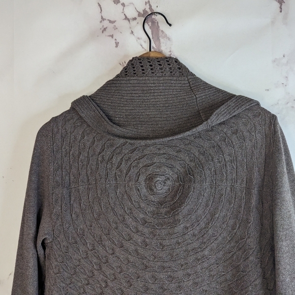 Soma Cardigan Size Small Brown Sweater Boho Open Front Waterfall Women Cotton - Picture 6 of 11